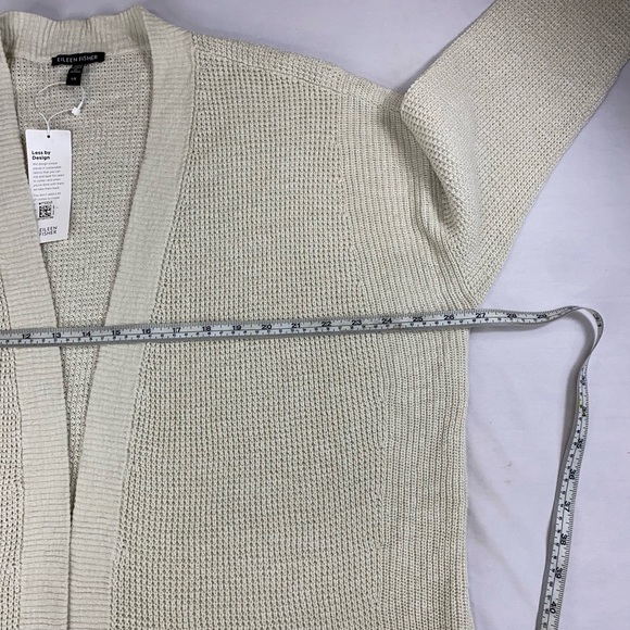 Eileen Fisher Women’s Open V Neck Cardigan Bone Long Sleeve Sweater Size L $248 - Picture 13 of 14